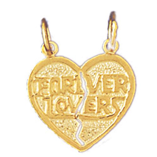 Forever Lovers Charm Pendant 14k Gold