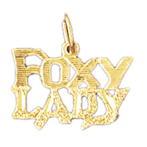 Foxy Lady Charm Pendant 14k Gold