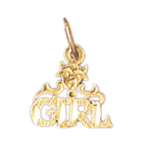 Girl Charm Pendant 14k Gold