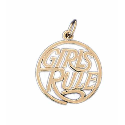 Girl's Rule Charm Pendant 14k Gold