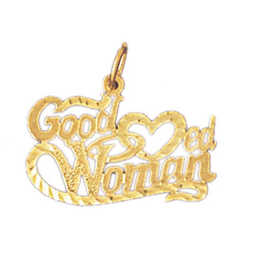 Good Loved Woman Charm Pendant 14k Gold