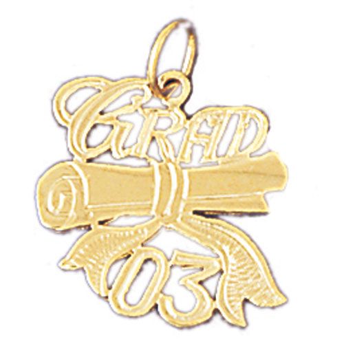 Graduation 2003 Charm Pendant 14k Gold