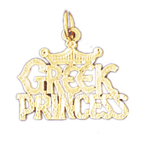 Greek Princess Charm Pendant 14k Gold