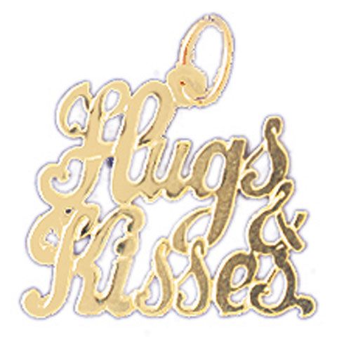 Hugs And Kisses Charm Pendant 14k Gold