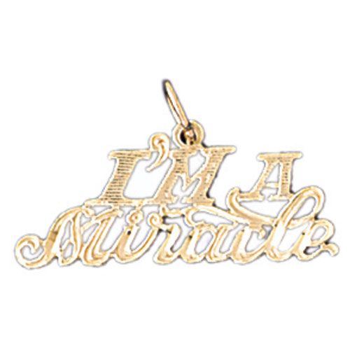 I Am A Miracle Charm Pendant 14k Gold