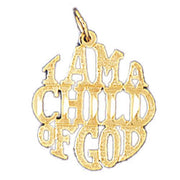 I Am Child Of God Charm Pendant 14k Gold