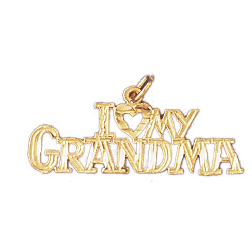 I Love My Grandma Charm Pendant 14k Gold