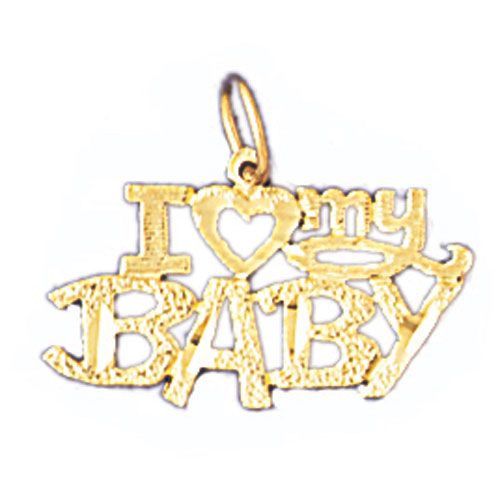 I Love My Baby Charm Pendant 14k Gold