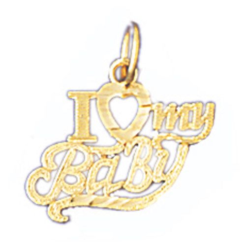 I Love My Baby Charm Pendant 14k Gold