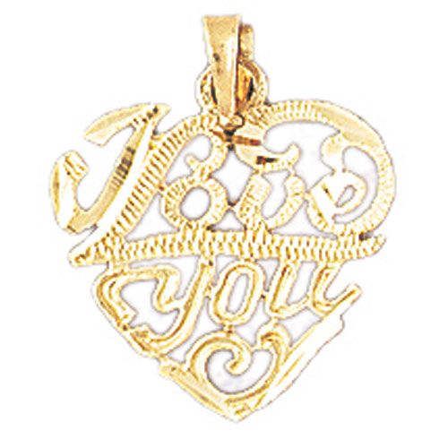 I Love You Charm Pendant 14k Gold