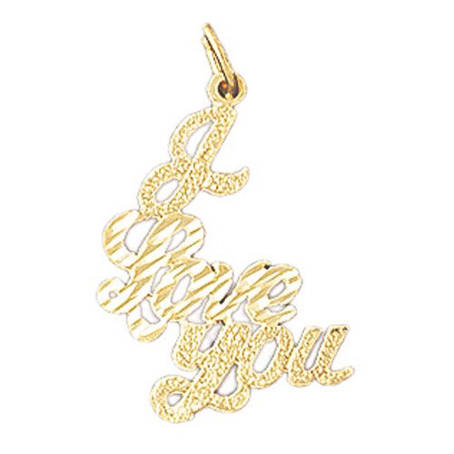 I Love You Charm Pendant 14k Gold