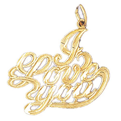 I Love You Charm Pendant 14k Gold