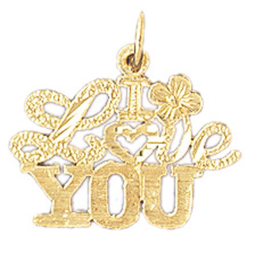 I Love You Charm Pendant 14k Gold