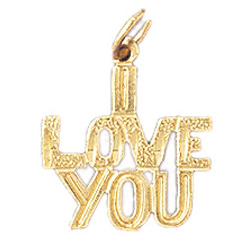 I Love You Charm Pendant 14k Gold