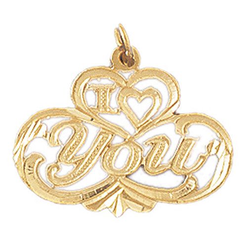 I Love You Charm Pendant 14k Gold