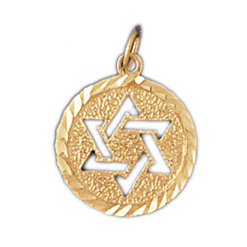 Star of David Charm Pendant 14k Gold