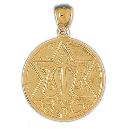 Star of David Charm Pendant 14k Gold