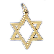 Star of David 2 Pieces Moveable Charm Pendant 14k Gold