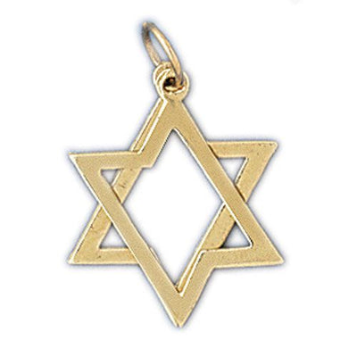 Star of David 2 Pieces Moveable Charm Pendant 14k Gold