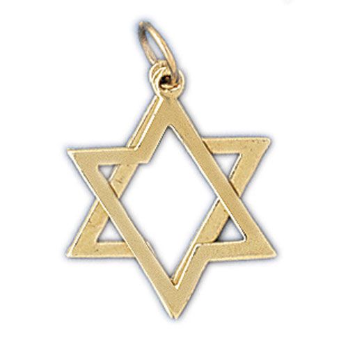 Star of David 2 Pieces Moveable Charm Pendant 14k Gold