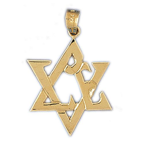 Star of David Charm Pendant 14k Gold