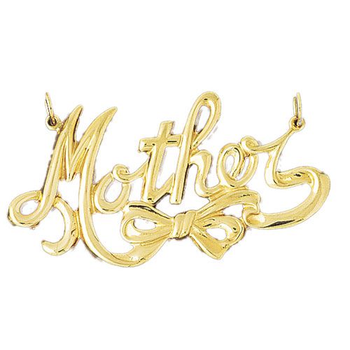 Mother Charm Pendant 14k Gold