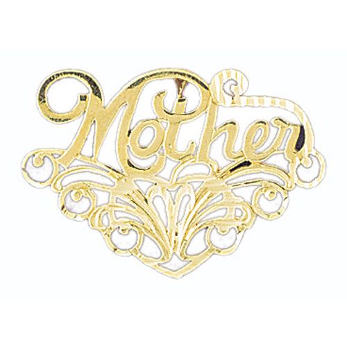 Mother Charm Pendant 14k Gold