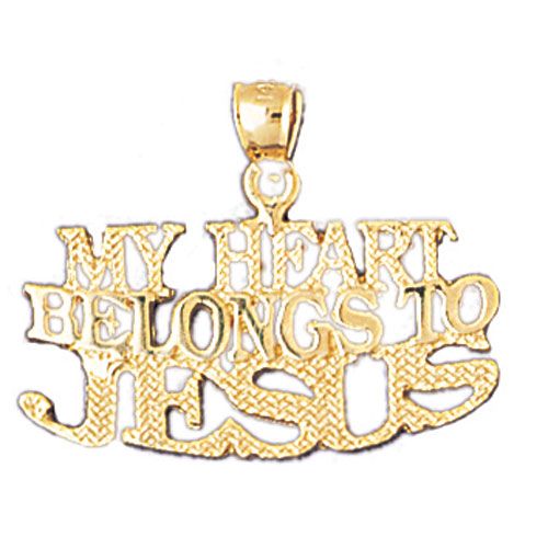 My Heart Belongs To Jesus Charm Pendant 14k Gold