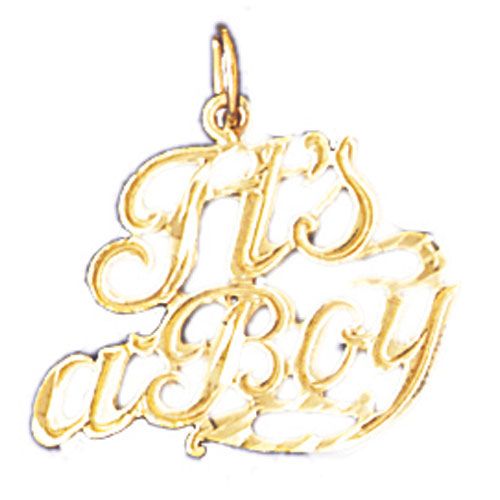 It's A Boy Charm Pendant 14k Gold