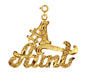 Number One Aunt Charm Pendant 14k Gold