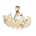 Just Married Charm Pendant 14k Gold