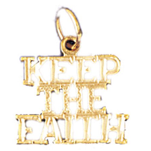 Keep The Faith Charm Pendant 14k Gold