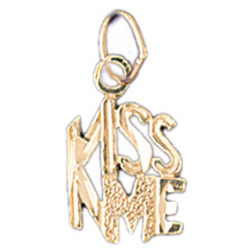 Kiss Me Charm Pendant 14k Gold