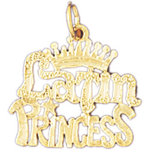 Latin Princess Charm Pendant 14k Gold