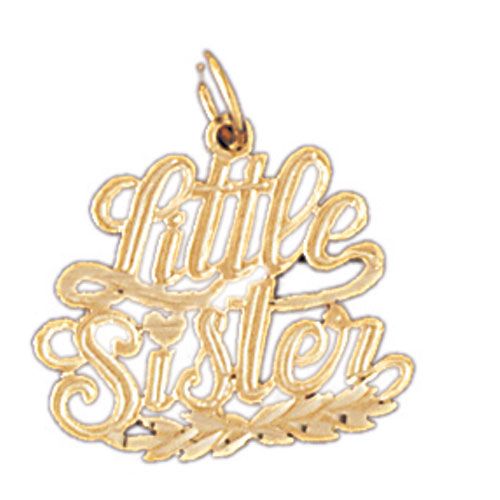 Little Sister Charm Pendant 14k Gold