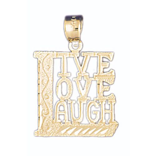 Live Love Laugh Charm Pendant 14k Gold