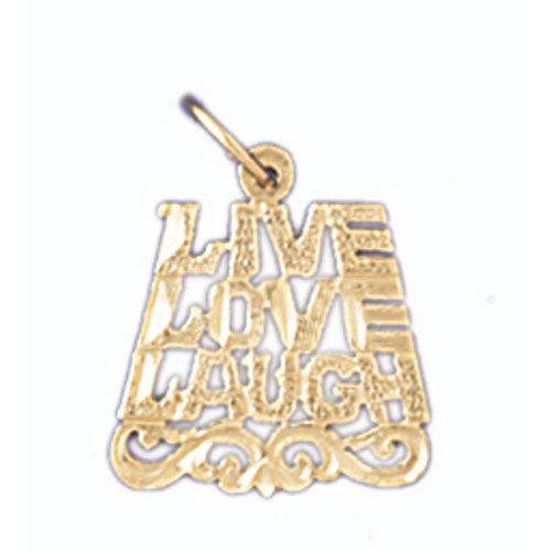 Live Love Laugh Charm Pendant 14k Gold