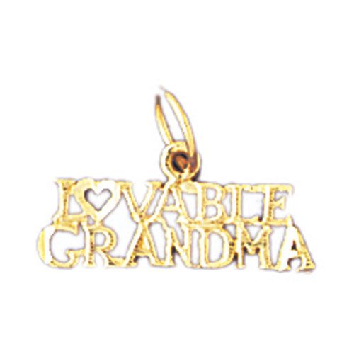 Lovable Grandma Charm Pendant 14k Gold