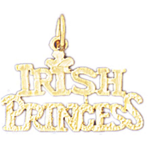 Irish Princess Charm Pendant 14k Gold