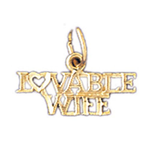 Lovable Wife Charm Pendant 14k Gold