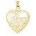 Mom Charm Pendant 14k Gold
