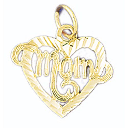 Mom Charm Pendant 14k Gold