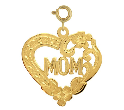 Mom Charm Pendant 14k Gold