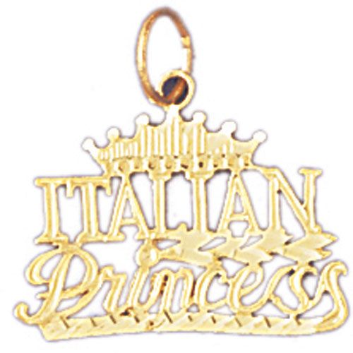Italian Princess Charm Pendant 14k Gold