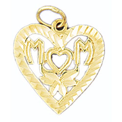 Mom Charm Pendant 14k Gold