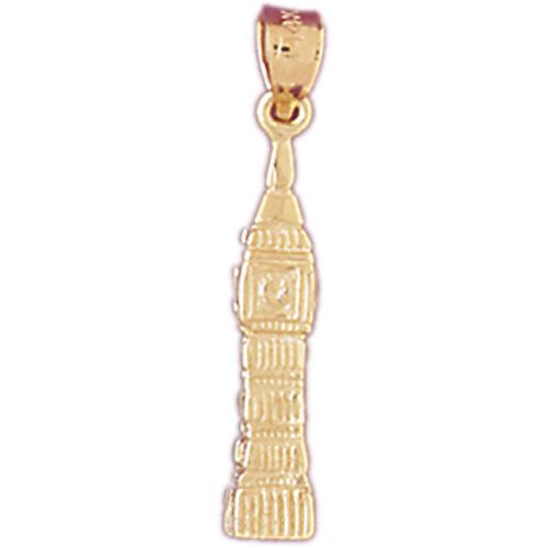 3D Big Ben Clock London Charm Pendant 14k Gold