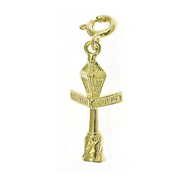 3D Bourson Avenue Street Lamp Charm Pendant 14k Gold