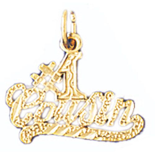 Number One Cousin Charm Pendant 14k Gold