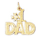 Number One Dad Charm Pendant 14k Gold