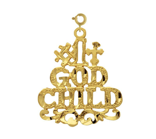 Number One Godchild Charm Pendant 14k Gold